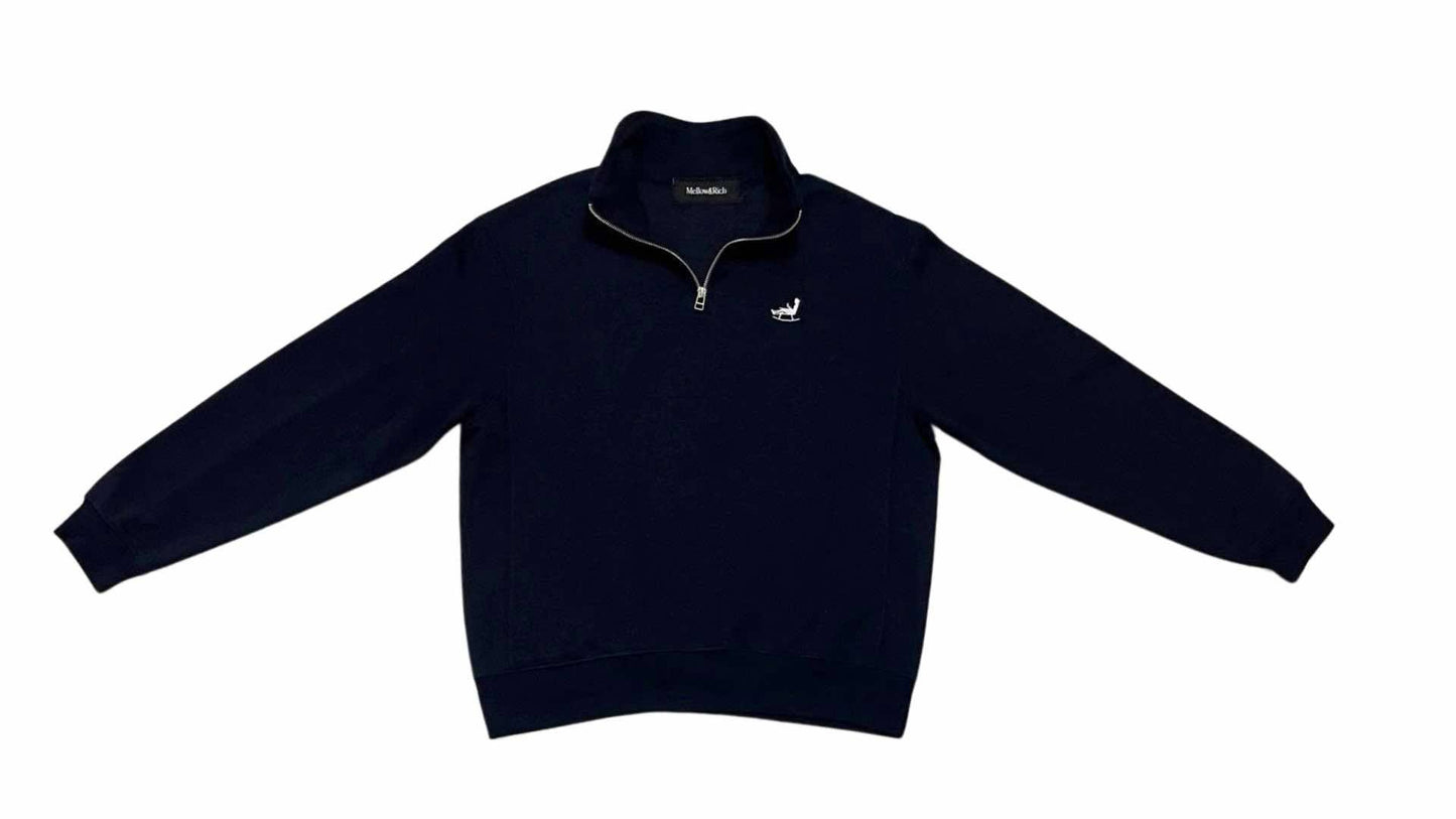 Chilling Man Quarter Zip LS Navy